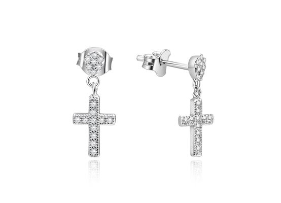 MOISS stříbrné náušnice KŘÍŽEK