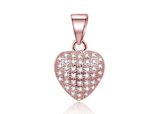 MOISS stříbrný přívěsek SRDCE ROSE