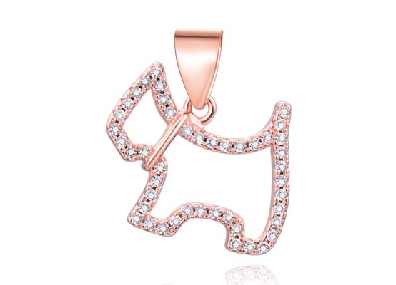 MOISS stříbrný přívěsek PES ROSE