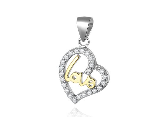 MOISS stříbrný přívěsek SRDCE GOLD