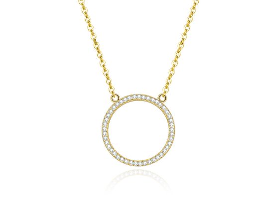 MOISS stříbrný náhrdelník KRUH GOLD