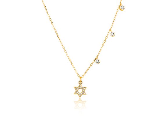 MOISS stříbrný náhrdelník HVĚZDA GOLD