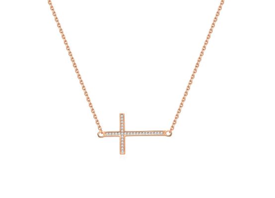 MOISS stříbrný náhrdelník KŘÍŽEK ROSE