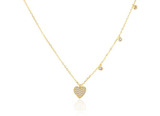 MOISS stříbrný náhrdelník SRDCE GOLD
