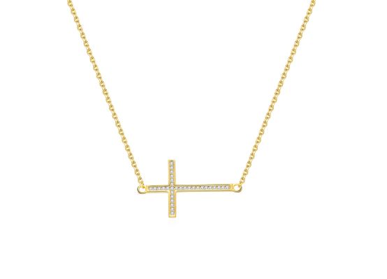 MOISS stříbrný náhrdelník KŘÍŽEK GOLD