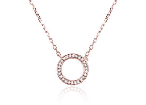 MOISS stříbrný náhrdelník KRUH ROSE