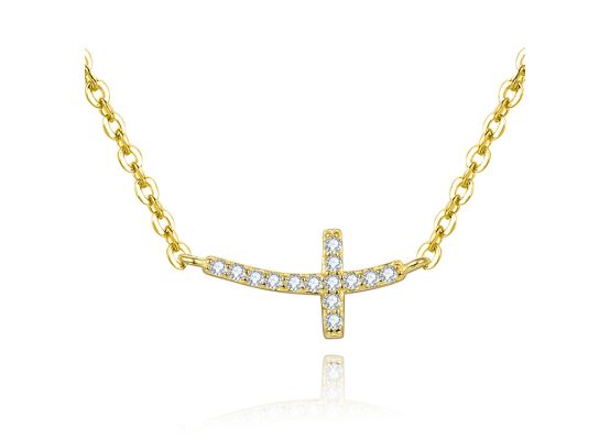 MOISS stříbrný náhrdelník KŘÍŽEK GOLD