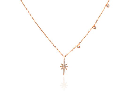 MOISS stříbrný náhrdelník HVĚZDA ROSE