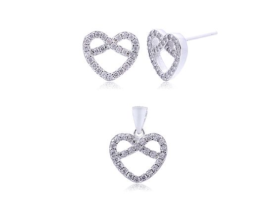 MOISS stříbrná sada SRDCE