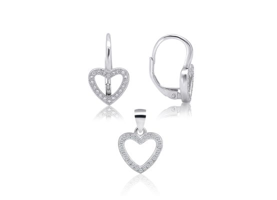 MOISS stříbrná sada SRDCE