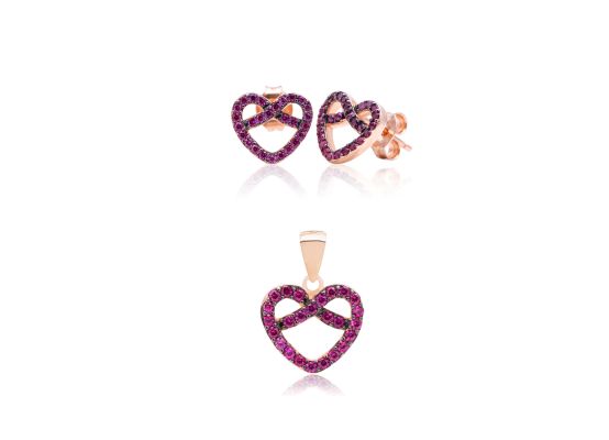 MOISS stříbrná sada SRDCE