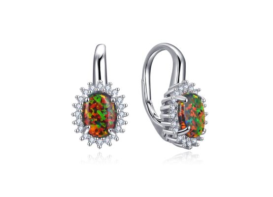 MOISS stříbrné náušnice OPÁL