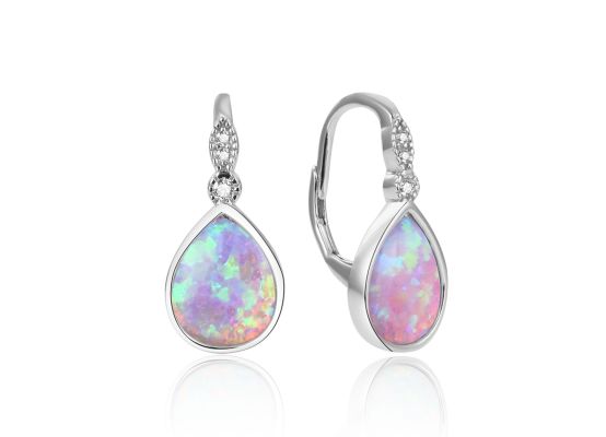 MOISS stříbrné náušnice OPÁL