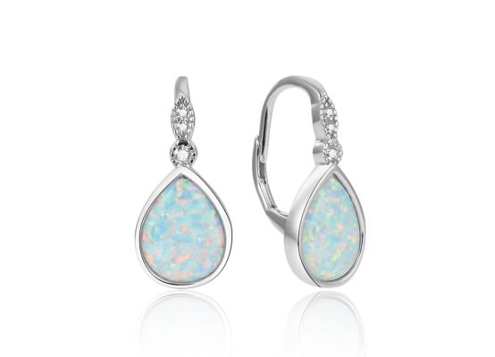 MOISS stříbrné náušnice OPÁL