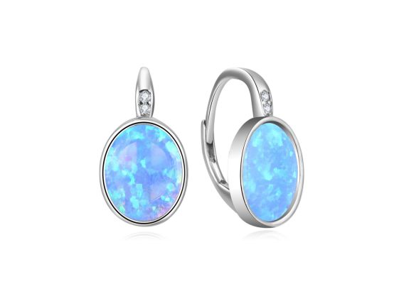 MOISS stříbrné náušnice OPÁL