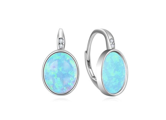 MOISS stříbrné náušnice OPÁL