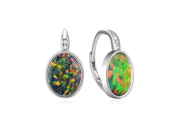 MOISS stříbrné náušnice OPÁL