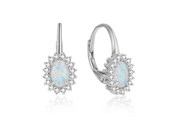 MOISS stříbrné náušnice OPÁL