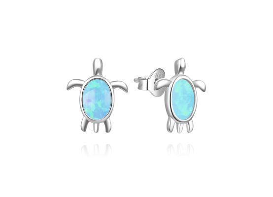 MOISS stříbrné náušnice OPÁL ŽELVA