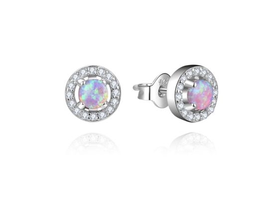 MOISS stříbrné náušnice OPÁL