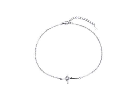 MOISS stříbrný náramek na nohu KŘÍŽEK