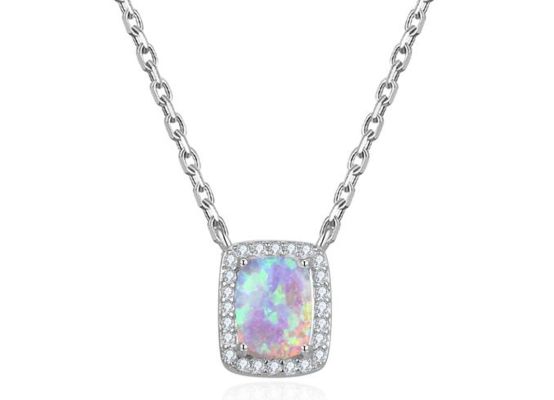 MOISS stříbrný náhrdelník OPÁL