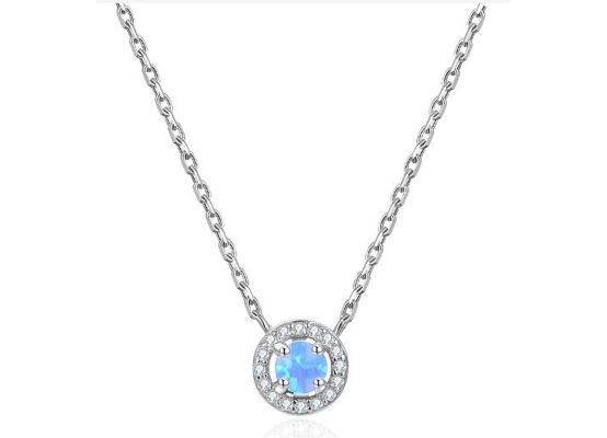 MOISS stříbrný náhrdelník OPÁL