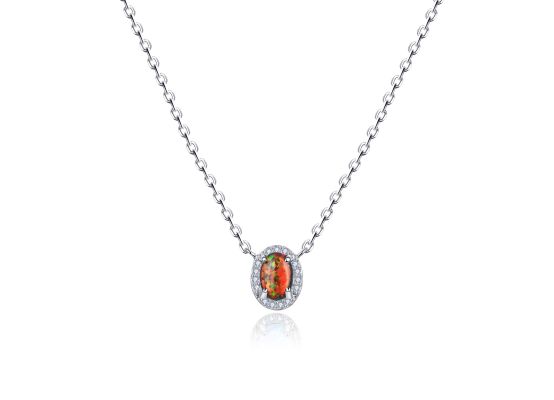 MOISS stříbrný náhrdelník OPÁL