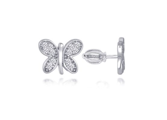 MOISS stříbrné náušnice MOTÝL