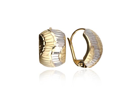 MOISS náušnice ze žlutého zlata BICOLOR