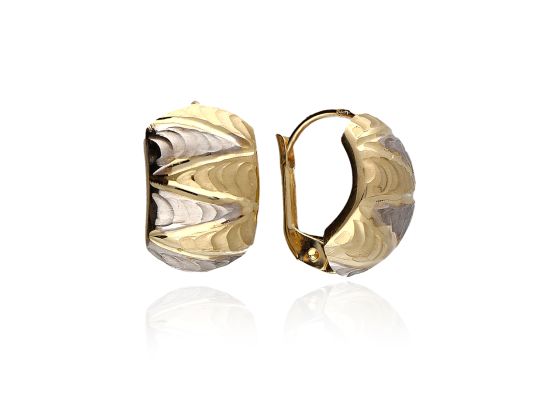 MOISS náušnice ze žlutého zlata BICOLOR