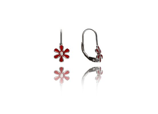 MOISS stříbrné náušnice SMALT KVĚTINA