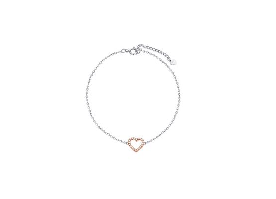 MOISS stříbrný náramek na nohu SRDCE