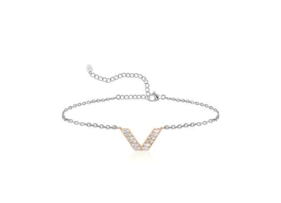 MOISS stříbrný náramek na nohu ROSE