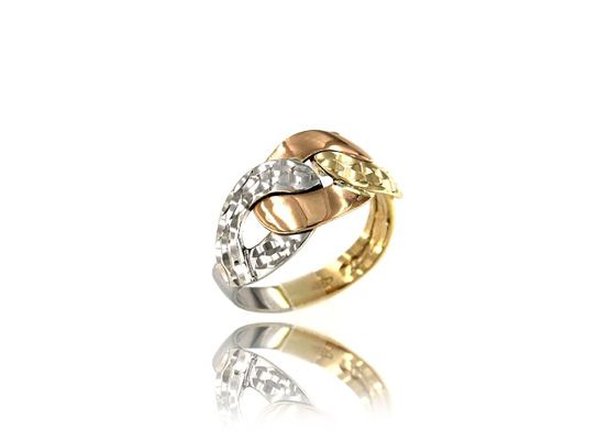 MOISS prsten ze žlutého zlata TRICOLOR