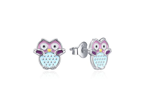 MOISS dětské stříbrné náušnice SMALT SOVA