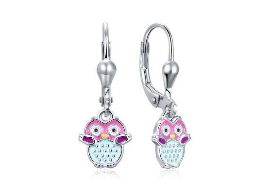 MOISS dětské stříbrné náušnice SMALT SOVA