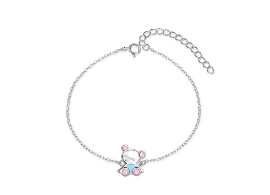 MOISS stříbrný náramek MEDVĚD SMALT