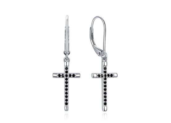 MOISS stříbrné náušnice KŘÍŽEK
