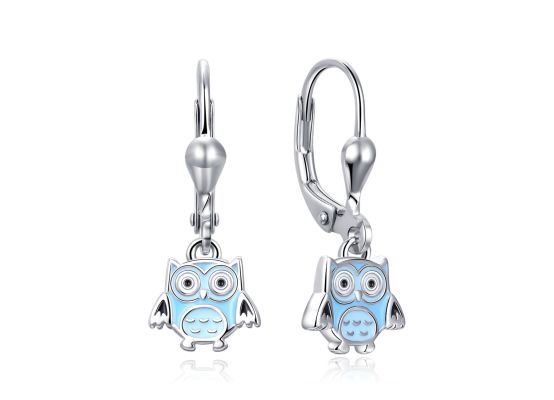 MOISS dětské stříbrné náušnice SMALT SOVA