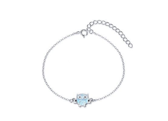 MOISS stříbrný náramek SOVA SMALT