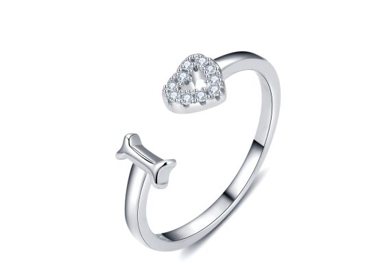 MOISS stříbrný prsten SRDCE