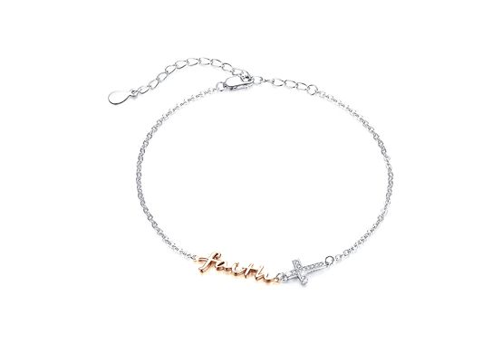 MOISS stříbrný náramek KŘÍŽEK ROSE