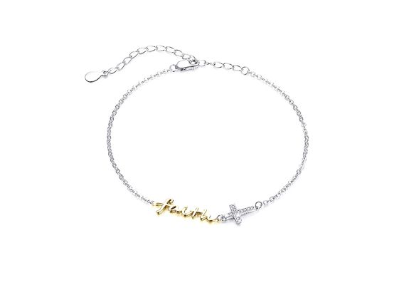 MOISS stříbrný náramek na nohu KŘÍŽEK