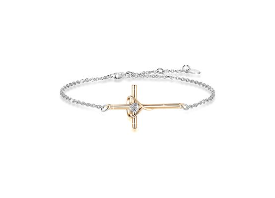 MOISS stříbrný náramek na nohu KŘÍŽEK ROSE