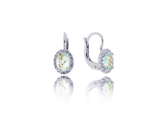 MOISS náušnice z bílého zlata TOPAZ