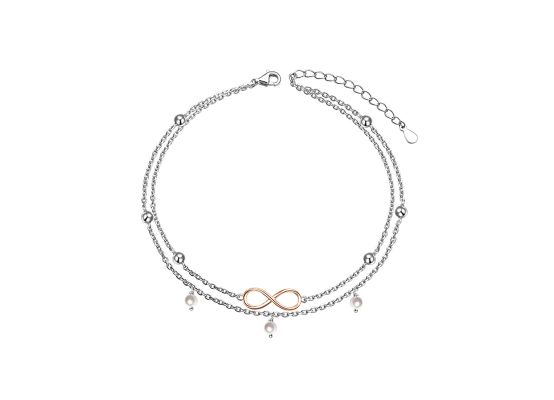 MOISS stříbrný náramek na nohu NEKONEČNO