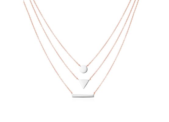 MOISS stříbrný náhrdelník ROSE GOLD
