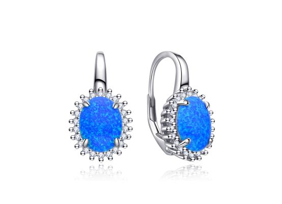 MOISS stříbrné náušnice OPÁL