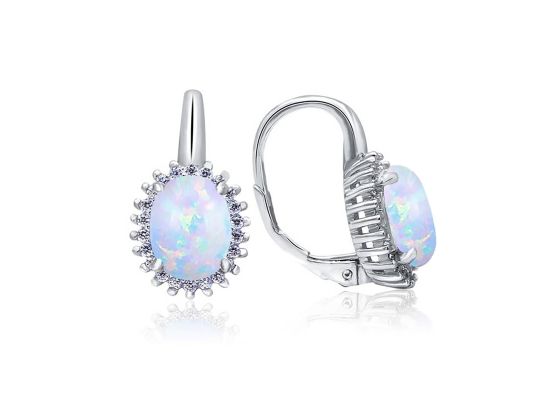 MOISS stříbrné náušnice OPÁL